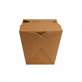 Коробочка лапша  Wok box 560  мл  квадратная  одноразовая крафт картон  CPS(kr)-560